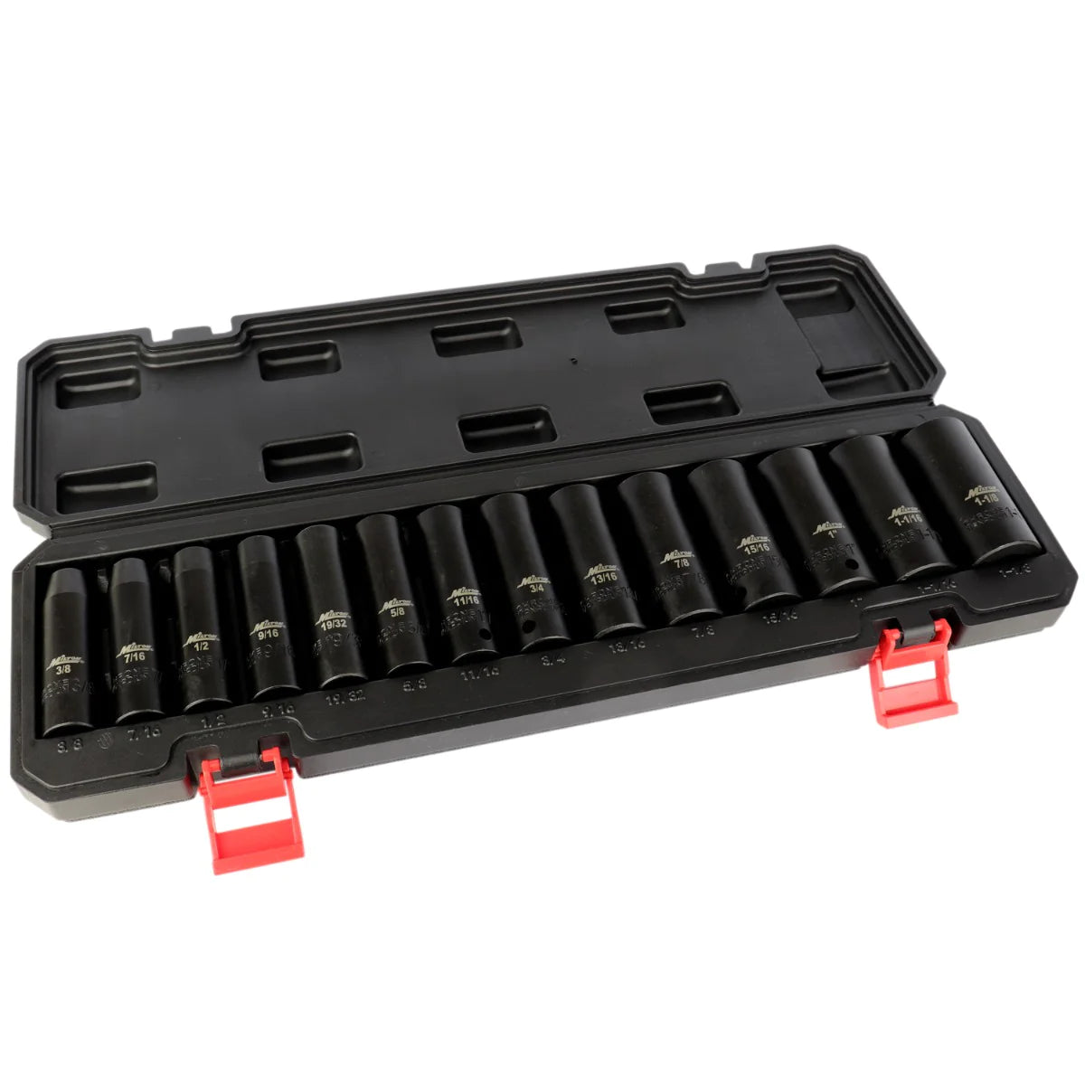Milton Deep Socket Set, 1/2” Drive Impact Socket Set, 14-Piece SAE 3/8" to 1-1/8” Tool Set (1300-SS-04)