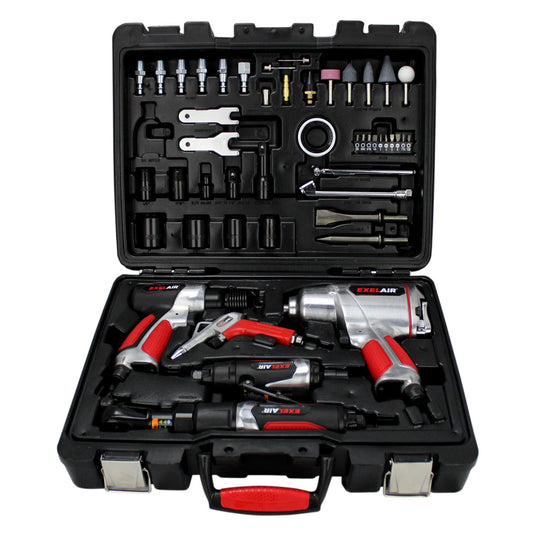 Milton® EXELAIR® 50-Pc. Pro Air Tool Accessory Kit, Impact Wrench, Air Ratchet, Die Grinder, Blow Gun, Air Hammer, Dual Air Chuck, Tire Gauge w/ Accessories EX5005KIT