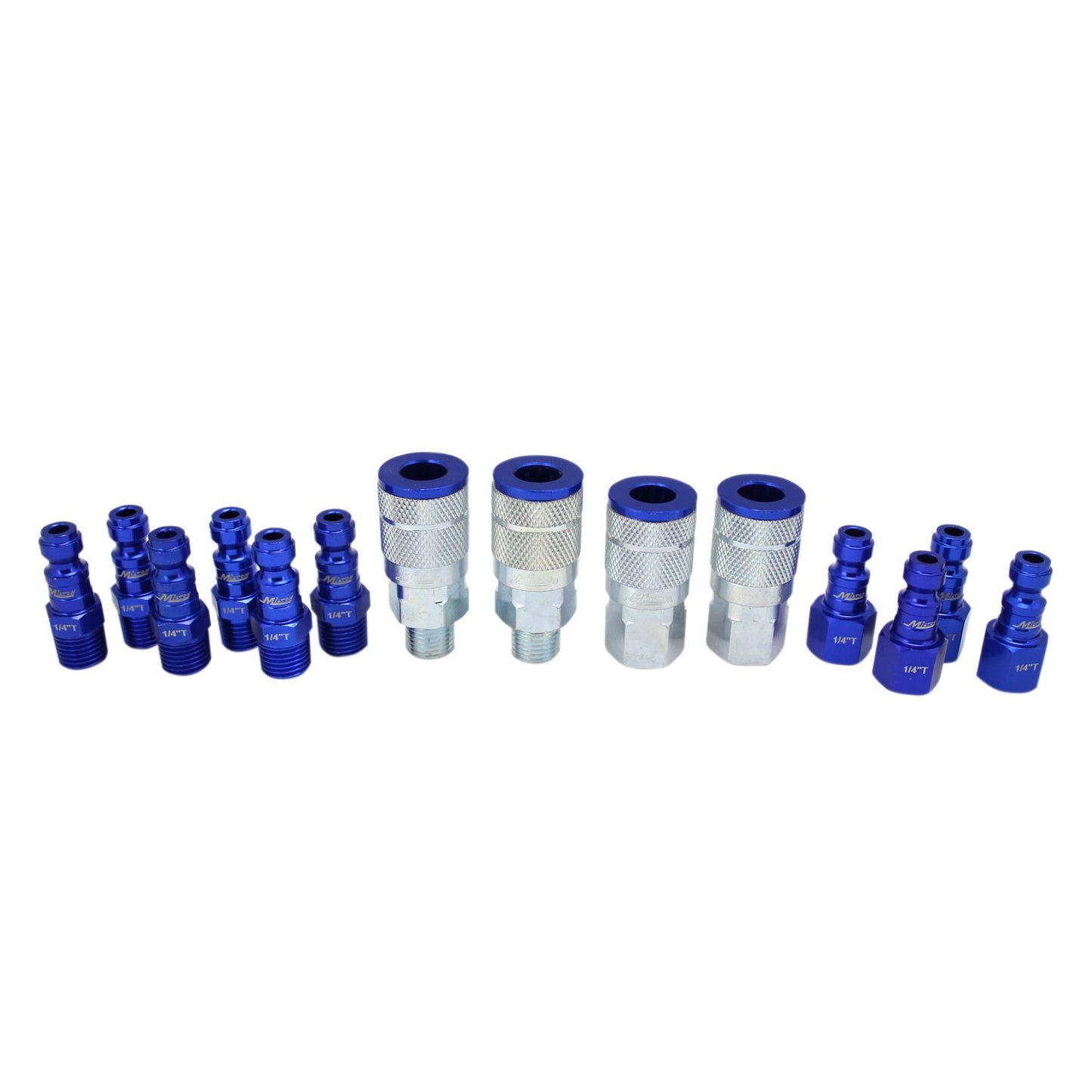 Milton® COLORFIT® Coupler & Plug Kit - (T-Style, Blue) - 1/4" NPT (14-Piece)