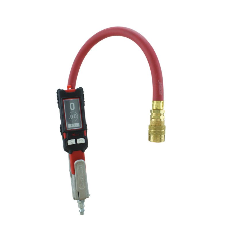 Milton Precision Digital Tire Pressure Gauge S-580ekit, Made In USA Most Accurate Inflator Gauge Available, Perfect for Professional Technicians, Easy to Read Display, 0-160 PSI Pressure Range , Red