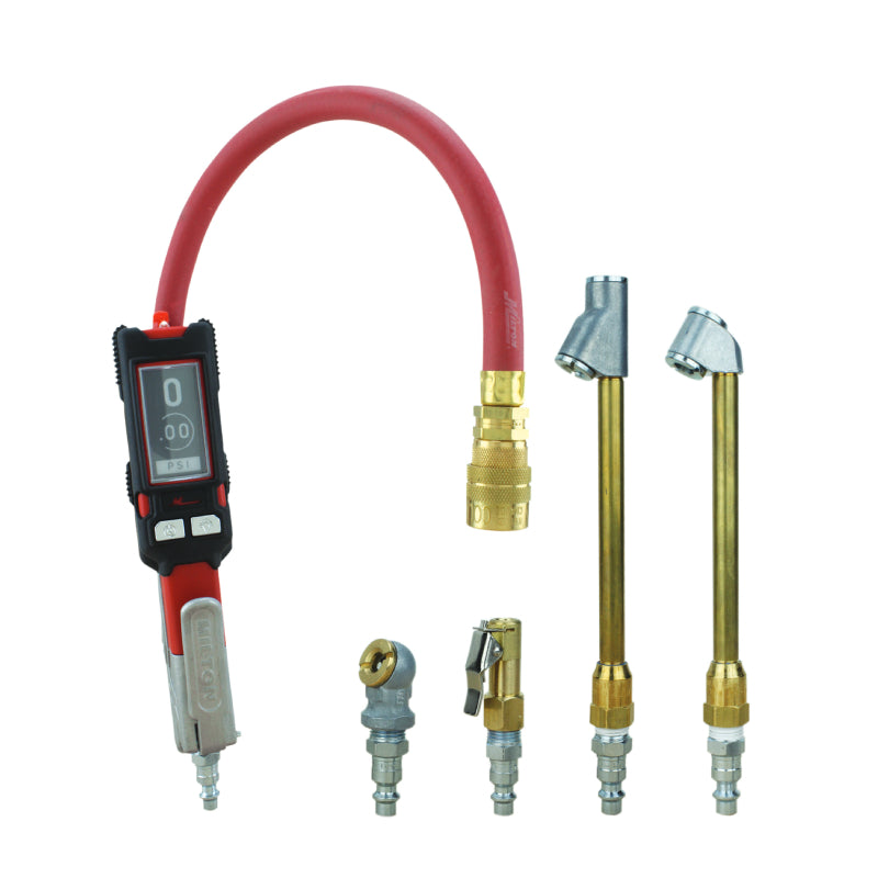 Milton Precision Digital Tire Pressure Gauge S-580ekit, Made In USA Most Accurate Inflator Gauge Available, Perfect for Professional Technicians, Easy to Read Display, 0-160 PSI Pressure Range , Red