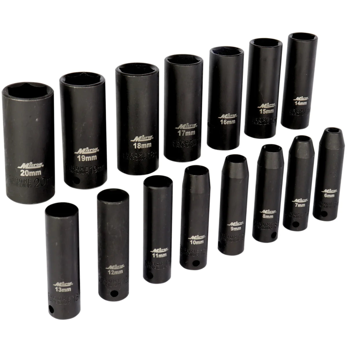 1300-SS-02 3/8" Drive Deep 6-20 Metric Impact Socket Set (15-Piece)