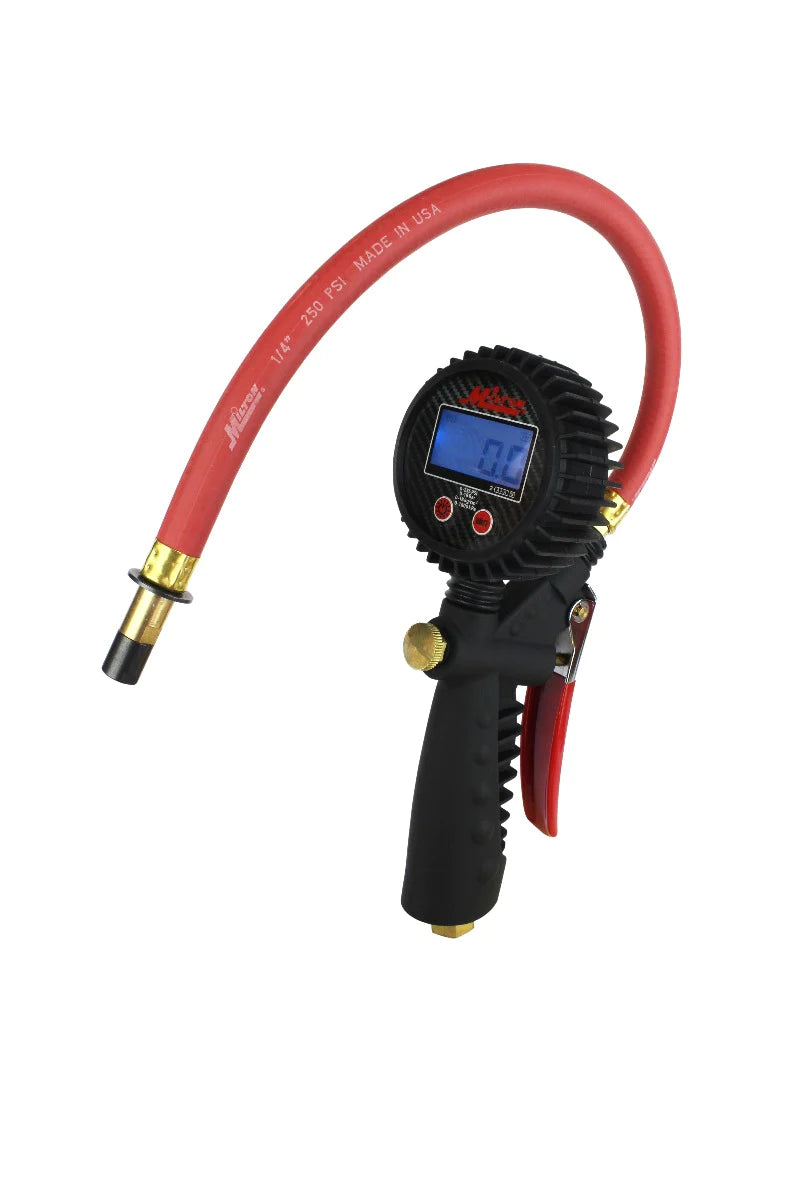 Pro Digital Tire Inflator/Pressure Pistol Grip Gauge, Straight Foot Chuck, 15" Hose