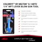 COLORFIT® by Milton S-148TC 1/4” NPT Lever Blow Gun Tool - Rubber Tip Nozzle, Blue