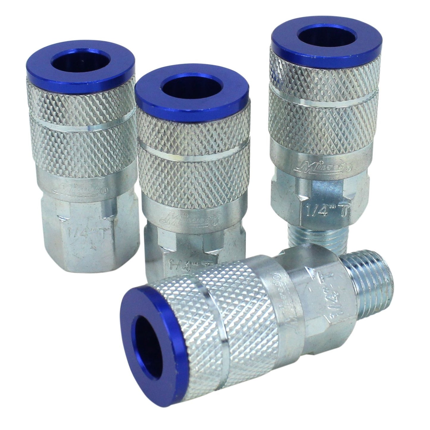 Milton® COLORFIT® Coupler & Plug Kit - (T-Style, Blue) - 1/4" NPT (14-Piece)